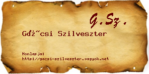 Gácsi Szilveszter névjegykártya