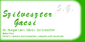 szilveszter gacsi business card